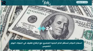 أسعار الدولار تستقر أمام الجنيه المصري مع ارتفاع طفيف في البنوك اليوم الخميس